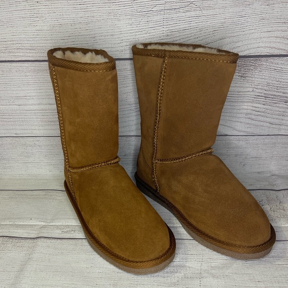 Lugz Shoes - LUGZ Waterproof Suede Leather Fleece Lined Boots womens 5 Chestnut Brown NEW